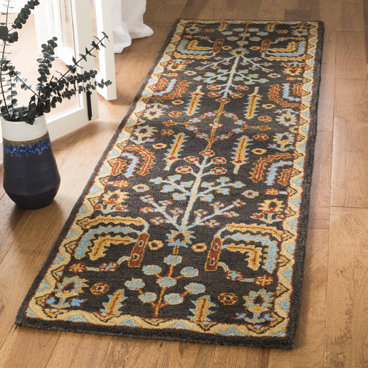 Loon Peak® Boyd Handmade Wool Charcoal/Multi Rug & Reviews | Wayfair